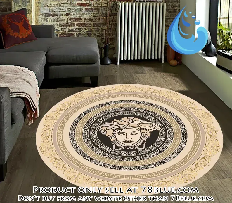 Versace medusa greek round rug carpet luxury brand fashion home decor 78b0541560